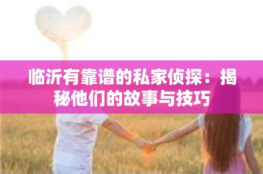 临沂有靠谱的私家侦探：揭秘他们的故事与技巧