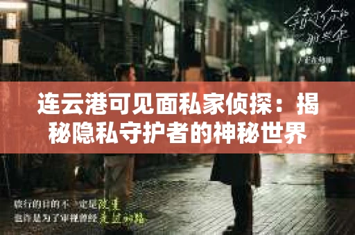 连云港可见面私家侦探：揭秘隐私守护者的神秘世界