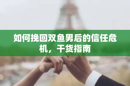 如何挽回双鱼男后的信任危机，干货指南